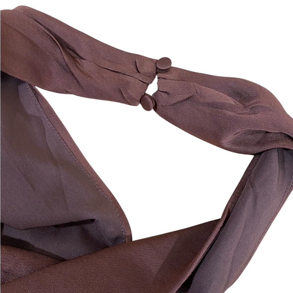 NEW Lulus Beyond Classy Brown Satin Halter Dress - Picture 7 of 8